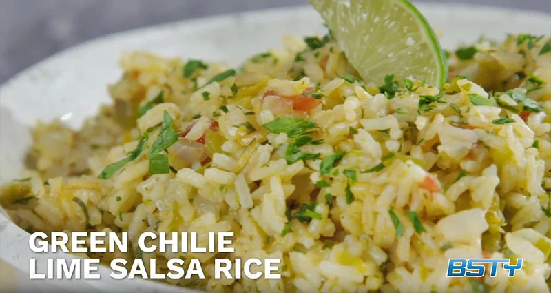 Green Chile Lime Salsa Rice